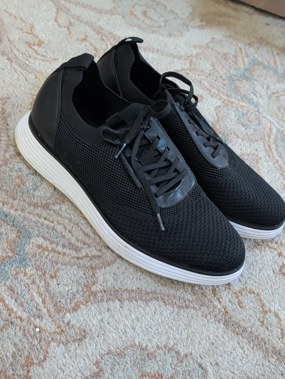 Bruno Marc MaxFlex lll Men's Black Knit Lace-Up Sneakers - Casual Athletic Style